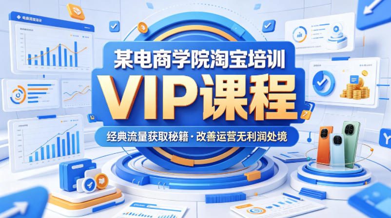 某电商学院淘宝培训VIP课程，各种经典有用的流量获取秘籍，改善运营产品没利润的处境(2026年5月) - 淘金派资源网