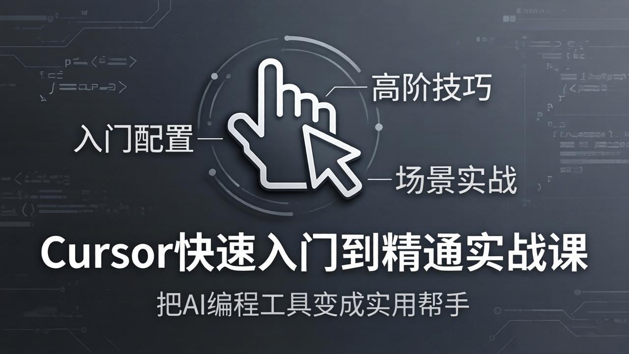 Cursor快速入门到精通实战课：入门配置+高阶技巧+场景实战，把AI编程工具变成实用帮手 - 淘金派资源网