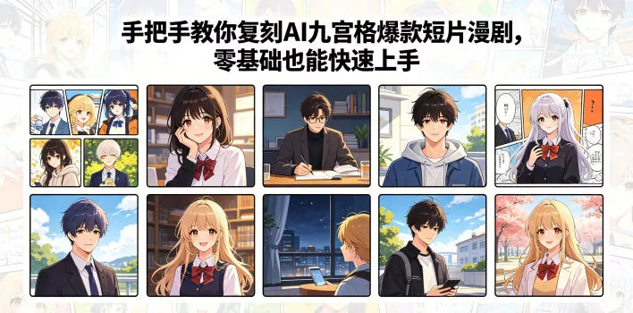 手把手教你复刻AI九宫格爆款短片漫剧，零基础也能快速上手 - 淘金派资源网