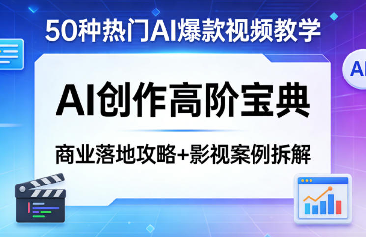 50种热门AI爆款视频教学，AI创作高阶宝典，商业落地攻略+影视案例拆解 - 淘金派资源网