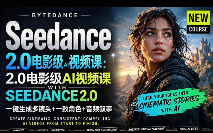 字节跳动的Seedance 2.0 AI电影视频生成制作教程，一键生成多镜头+一致角色+音频叙事-中英字幕 - 淘金派资源网