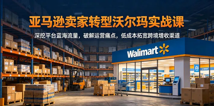 亚马逊卖家转型沃尔玛实战课，深挖平台蓝海流量，破解运营痛点，低成本拓宽跨境增收渠道 - 淘金派资源网